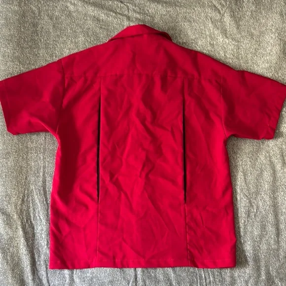 Chochie Casuals Red Bowling Shirt with Martini Embroidery Men’s XL - Picture 7 of 10